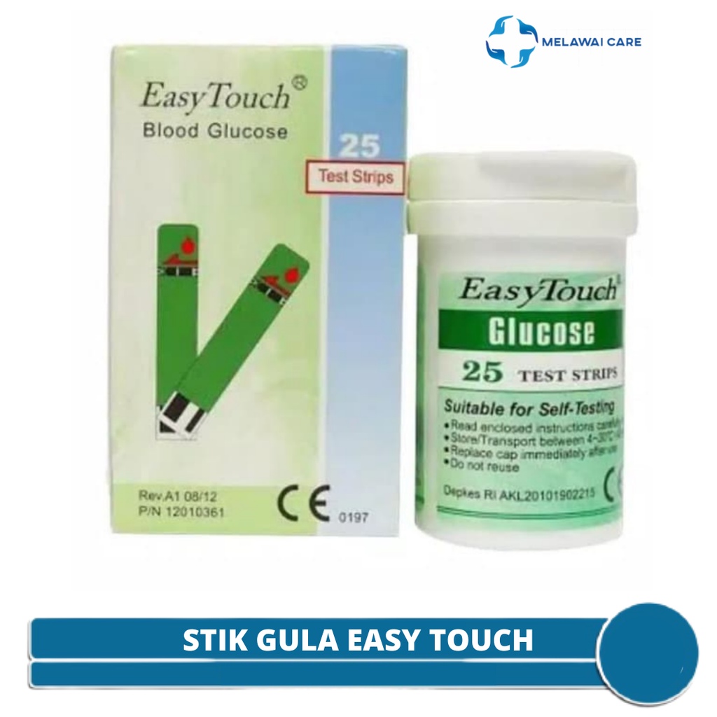 Cod Easy Touch Strip Alat Cek Gula Darah Glucose Strip Glukosa Refill isi 25 pcs