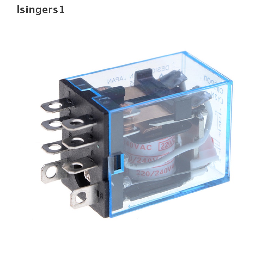 (lsingers1) Ly2nj HH62P Coil Power Relay 10A AC220V 8 Pin 2 Open 2 Dengan Socket Base