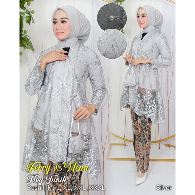 Permata Olshop / Kebaya Floy Tunik Modern / Kebaya Busui Modern / Kebaya Pesta Kondangan / Kebaya Kekinian / Kebaya