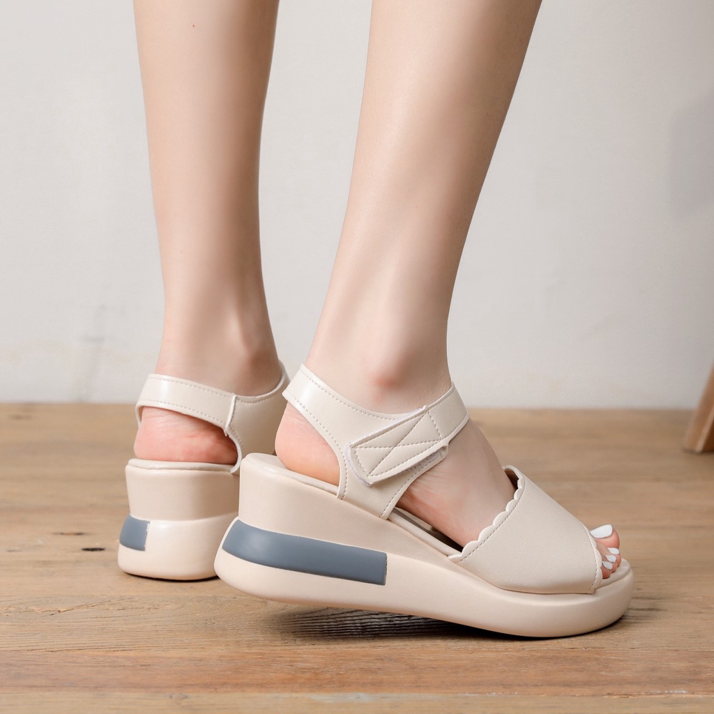 KZT-SW10 Sandal Wanita Wedges Claire 2 Warna Import COD TERMURAH