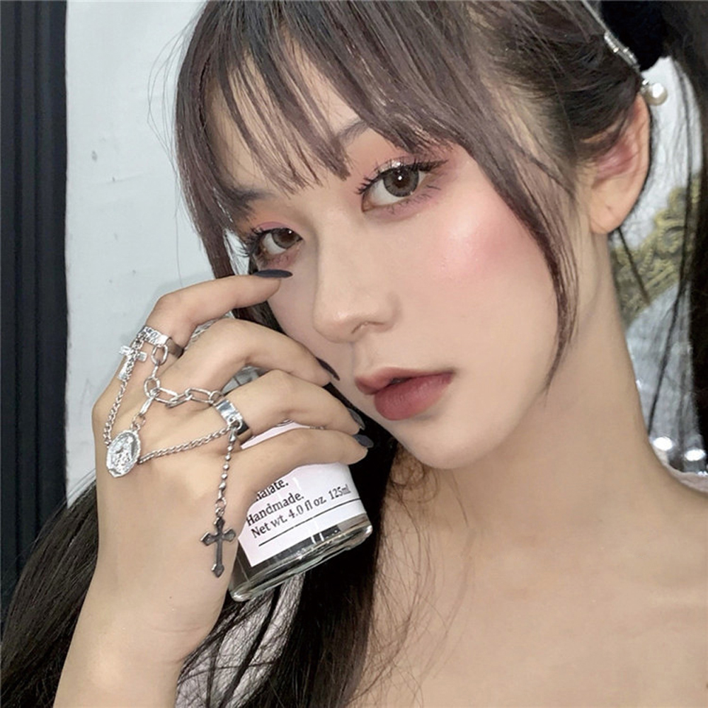 Mxbeauty Cincin Rantai Silang Model Terbuka Dapat Disesuaikan Aneka Warna Bahan Logam Gaya Vintage Untuk Hadiah