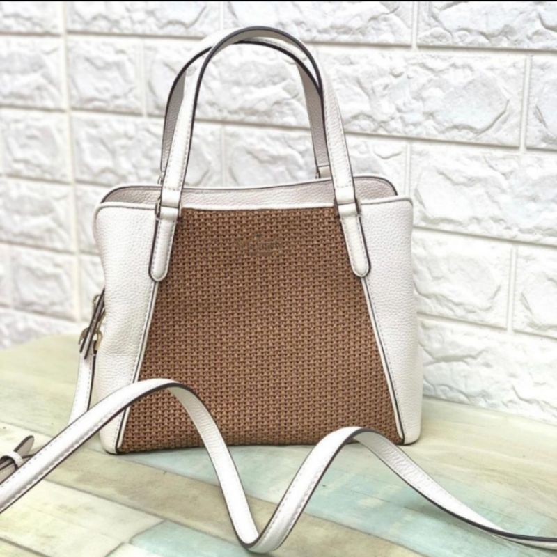 PRELOVED TASKATE SPADE MEDIUM TRIPLE COMPARTMENT SATCHEL JACKSON STRAW KS6775