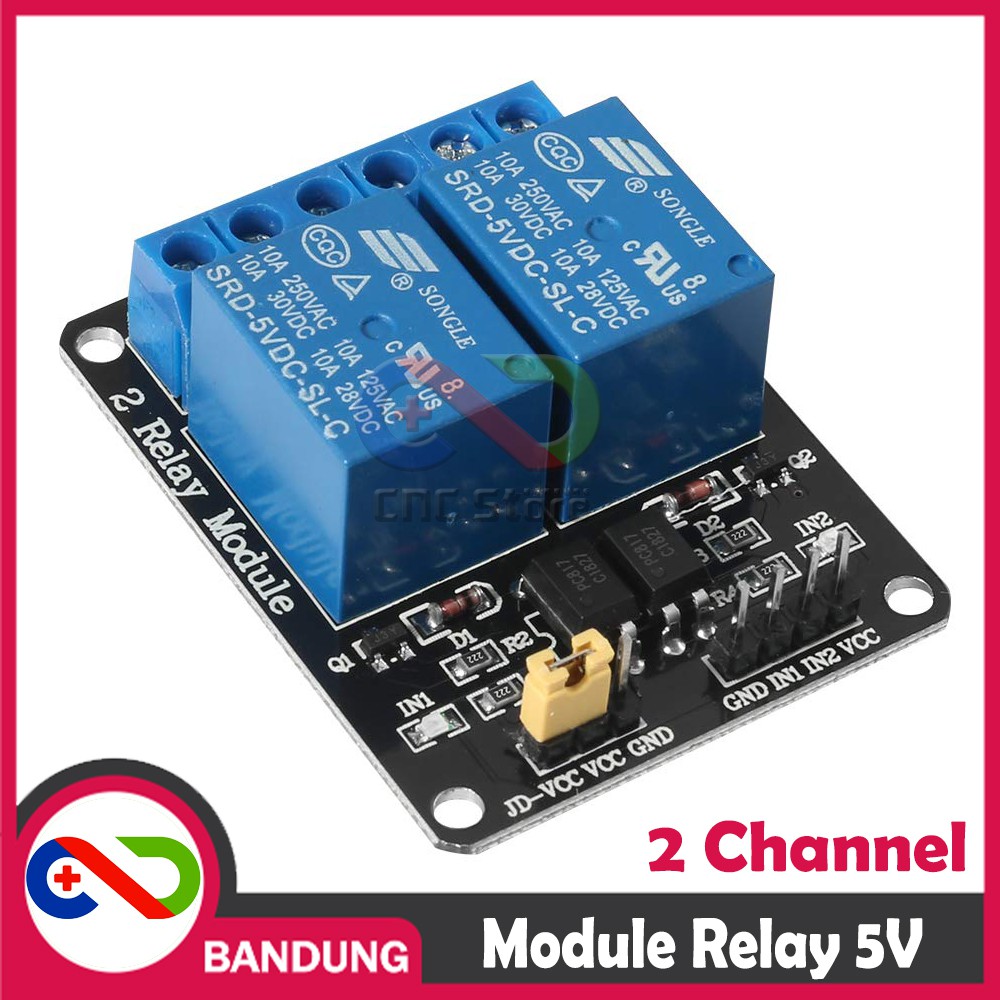 RELAY 5V 2 CHANNEL OUTPUT 250VAC 30VDC 10A WITH OPTOCUPLER MODUL