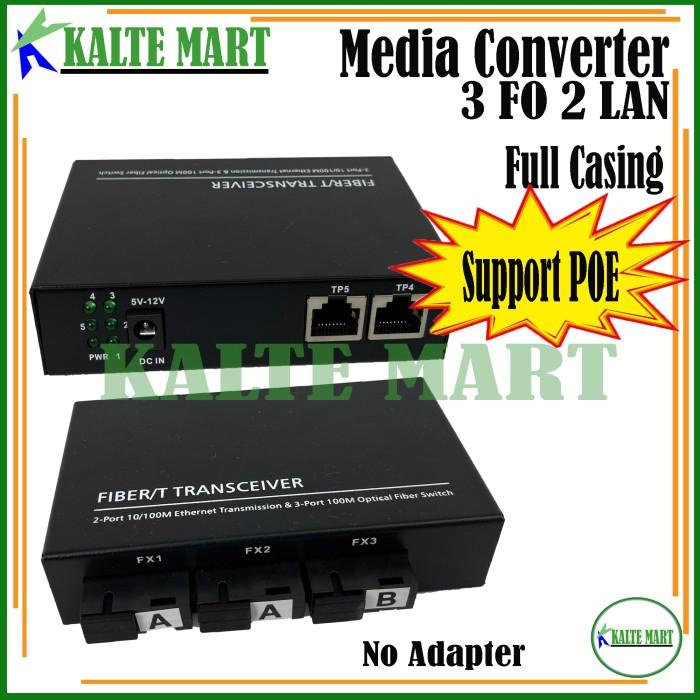 Media Converter 3 Port FO 2 Port LAN / Switch Fiber 3 FO 2 SC