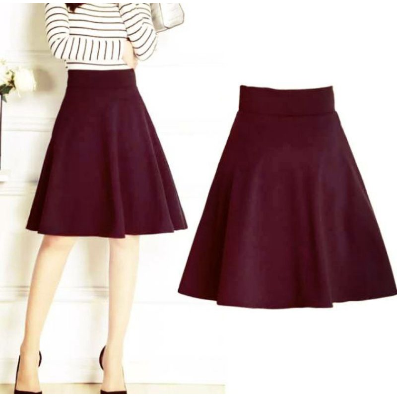 Rok midi flare skirt scuba /Rok mini/Rok payung lebar pendek mayung