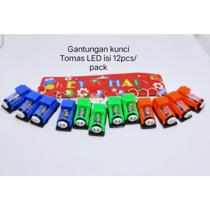 Gantungan kunci karakter Thomas LED/ gantungan kunci LED isi 12pcs