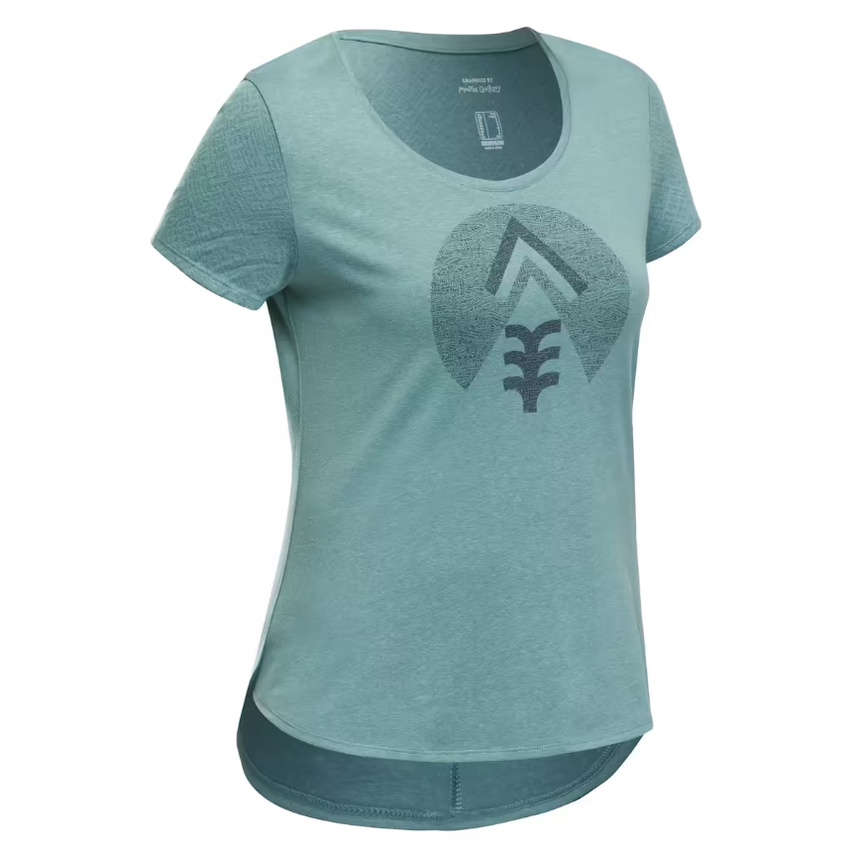 QUECHUA NH500 Kaos Olahraga Wanita T-Shirt Hiking Lembut