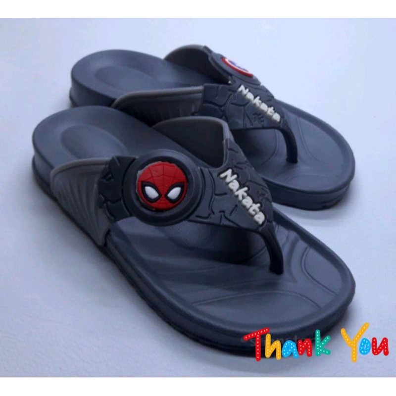 sandal jepit anak cowok karakter spiderman