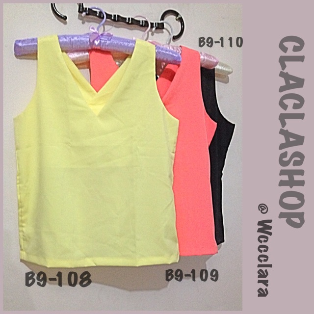 TankTop Wanita Dengan Model Pita|Atasan Tanktop Cewek Kuning|Tanktop Hitam dan Peach Pita