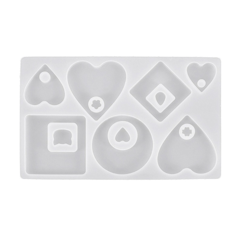 SIY  Jewelry Casting Molds Round Heart Square Pendant Epoxy Resin Molds with Hanging Hole Mould Jewelry Making Craft Tools