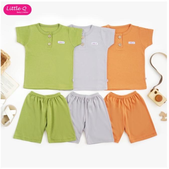 Little Q (S-Xxl) 3 Set Setelan Pendek Anak Pakaian Santai Anak