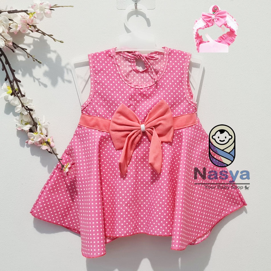 [P-040] Dress Bayi Pita Tali / Dress Anak renda tingkat MURAH (0-6 bulan)