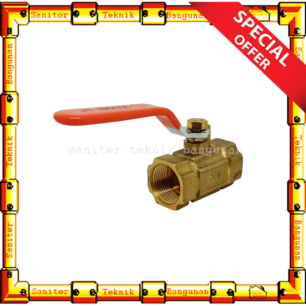 Stop Kran Ball Valve Kuningan 1/2&quot; 3/4&quot; 1&quot; Inch Soligen Stop keran Engkol Drat