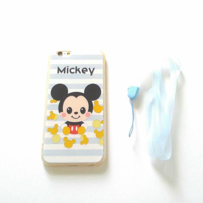 Case iphone6 6s disney mickey soft case with straps