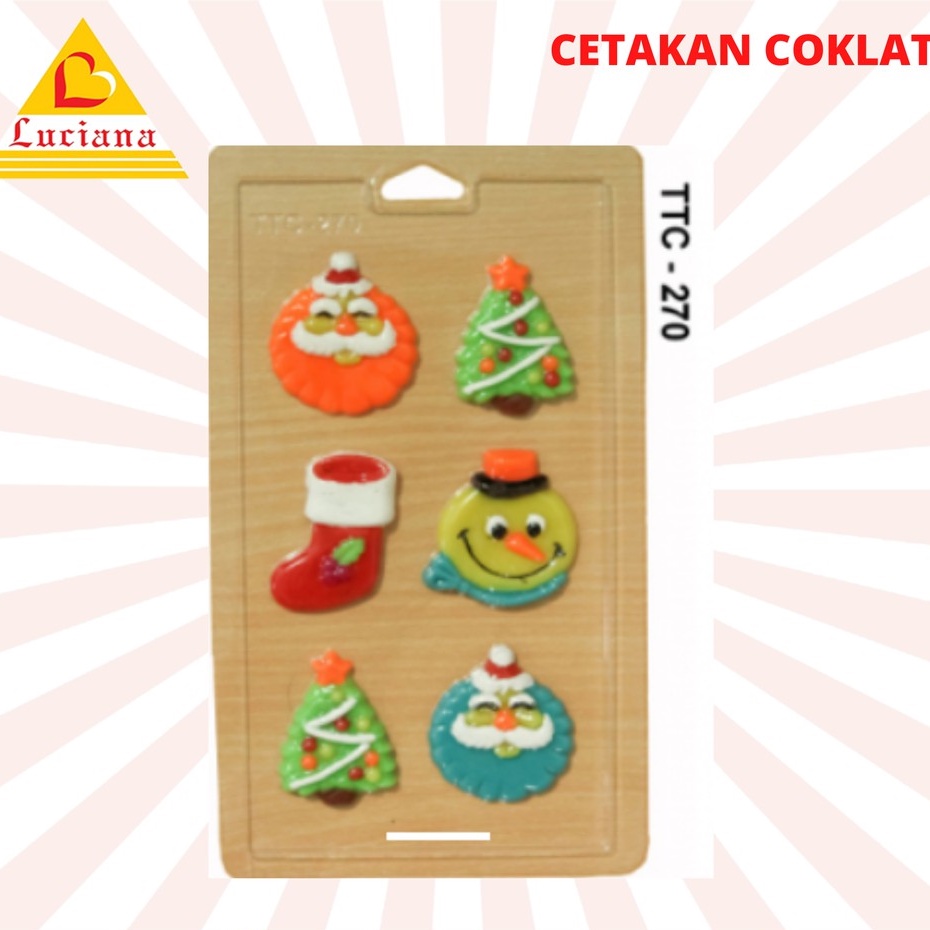 CETAKAN COKLAT NATAL PASKAH SANTA CLAUS POHON NATAL