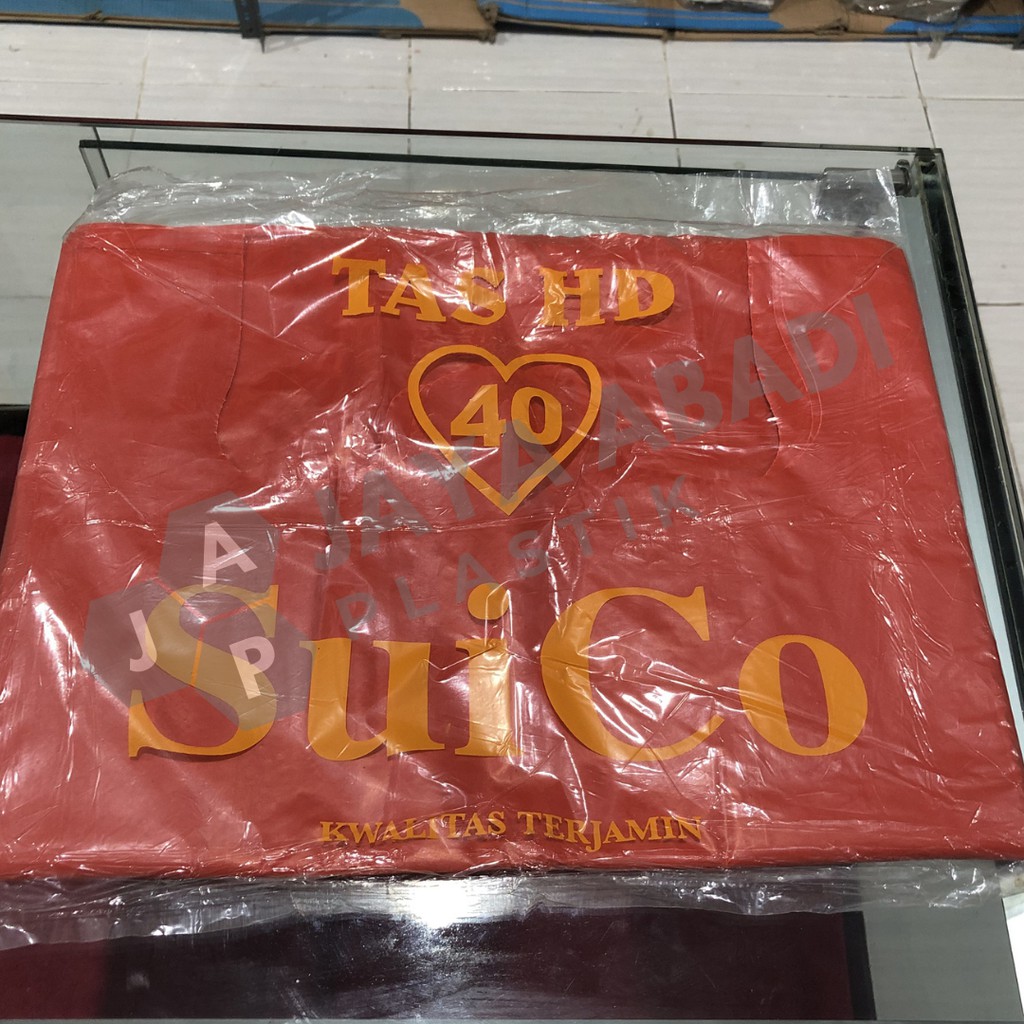 Kantong Plastik/Kresek Merah Tebal Berat 500gr Ukuran 40