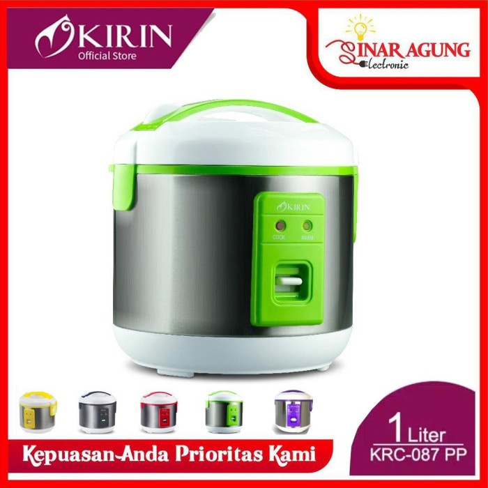 KIRIN RICE COOKER 1.0 LITER KRC087 / KRC 087 / KRC-087 - GREEN Magic Com Jumbo Stenlis Mini Penanak 