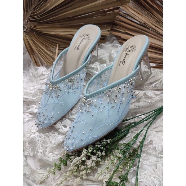 sepatu wanita rullye babyblue 7cm kaca