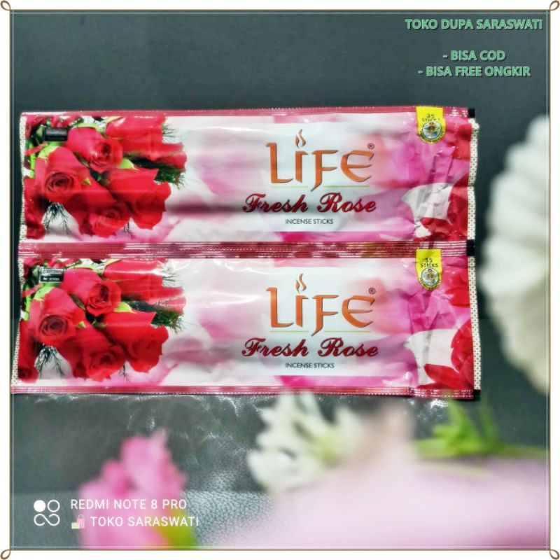 Hio Dupa Wangi Aromatherapy Fresh Rose Mawar Merah Isi 35 Stik