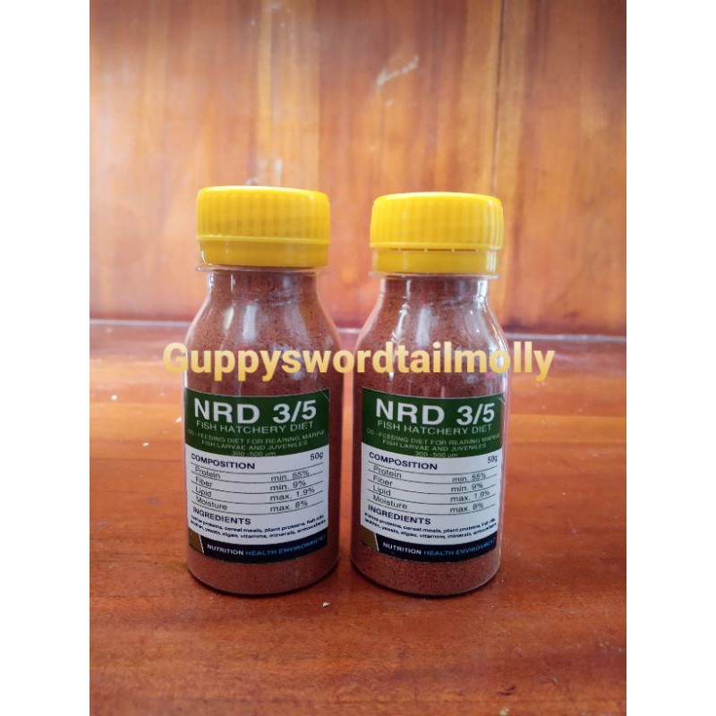 Pelet NRD 3/5 50g 300 500 Micron Mikron Pakan Burayak Ikan Cupang Guppy