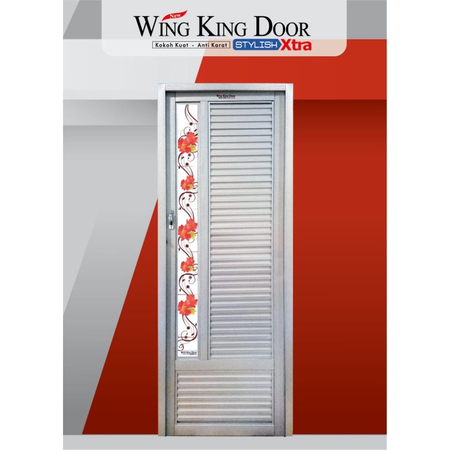 Wadja Pintu Kamar Mandi Wing King Door Stylish Xtra bunga merah