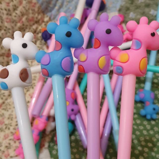 Jual Pen Gel karakter Jerapah 3D bolpen 4B3 | Shopee Indonesia