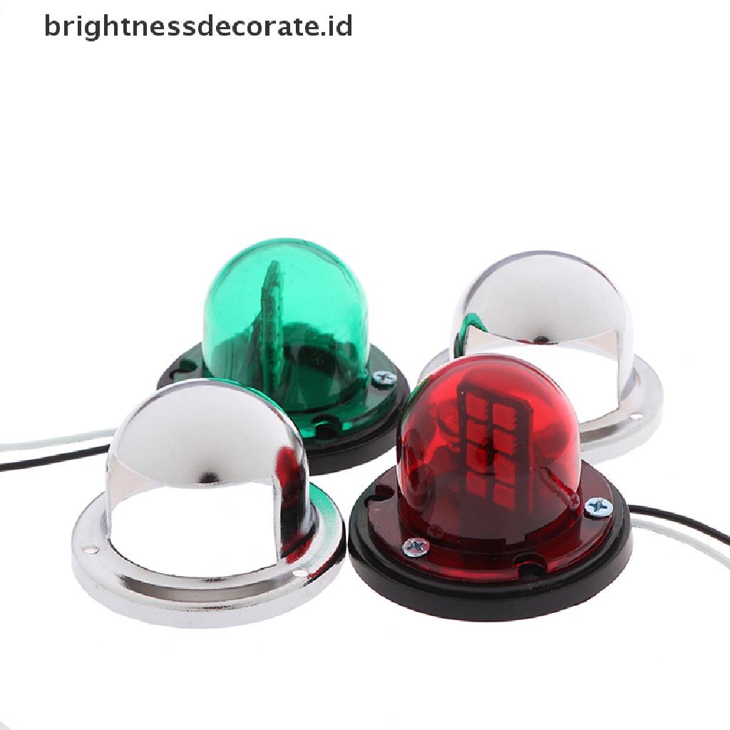 2 Pcs Lampu Navigasi LED Bahan Stainless Steel Warna Merah Hijau Untuk Perahu