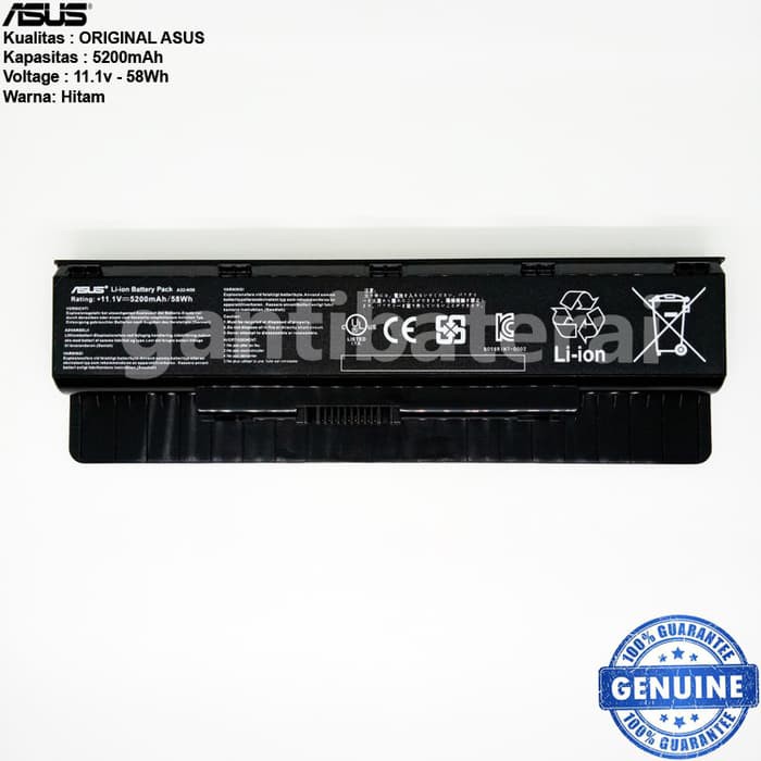 Original Baterai ASUS N46, N56, N76, N76, R500N, F45A, F55, A32-N56