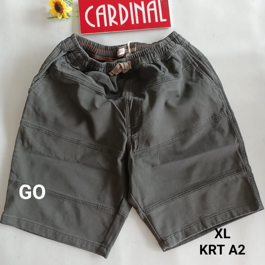 gof XL-2XL CARDINAL CELANA PENDEK KARET KOLOR Katun Casual Soft Jeans Murah Bagus Santai Original