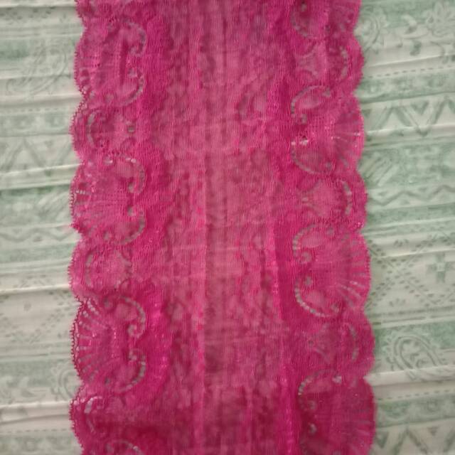 RS091 Renda strecth ungu muda ukuran 18cm(permeter)