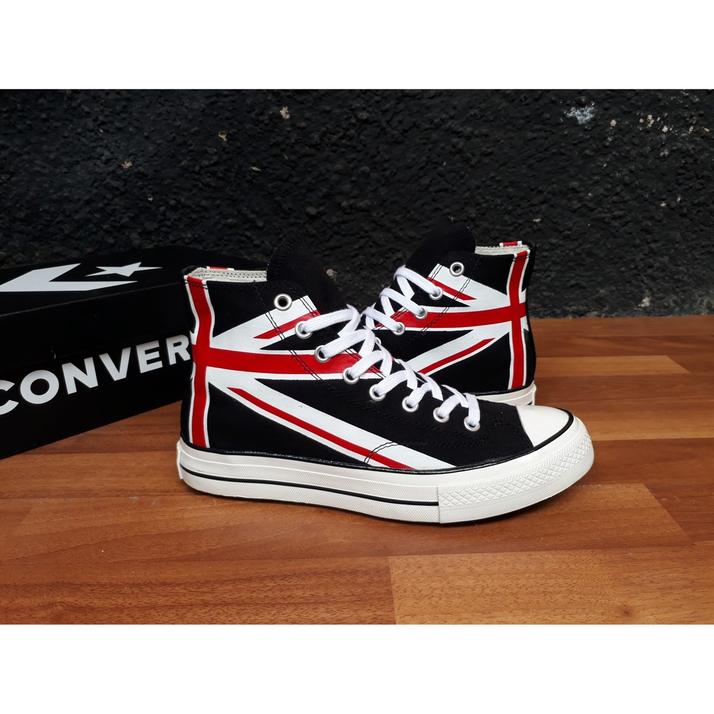 CONVERSE_70S CHUCK TAYLOR ALLSTAR HI HIGH UNION JACK BLACK SEPATU BENDERA INGGRIS BNIB TAG VIETNAM.