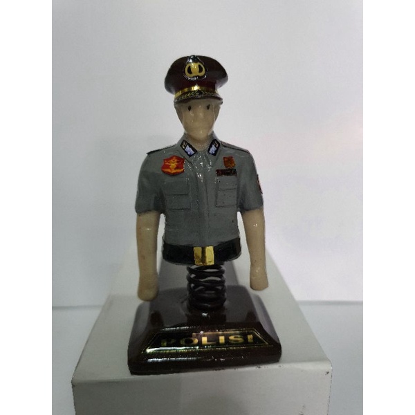 Miniatur patung Polisi | Patung miniatur mobil polisi | Pajangan figure kecil Olisi