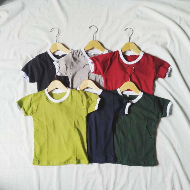 Ringer Tee kaos  polos  anak  murah Shopee  Indonesia