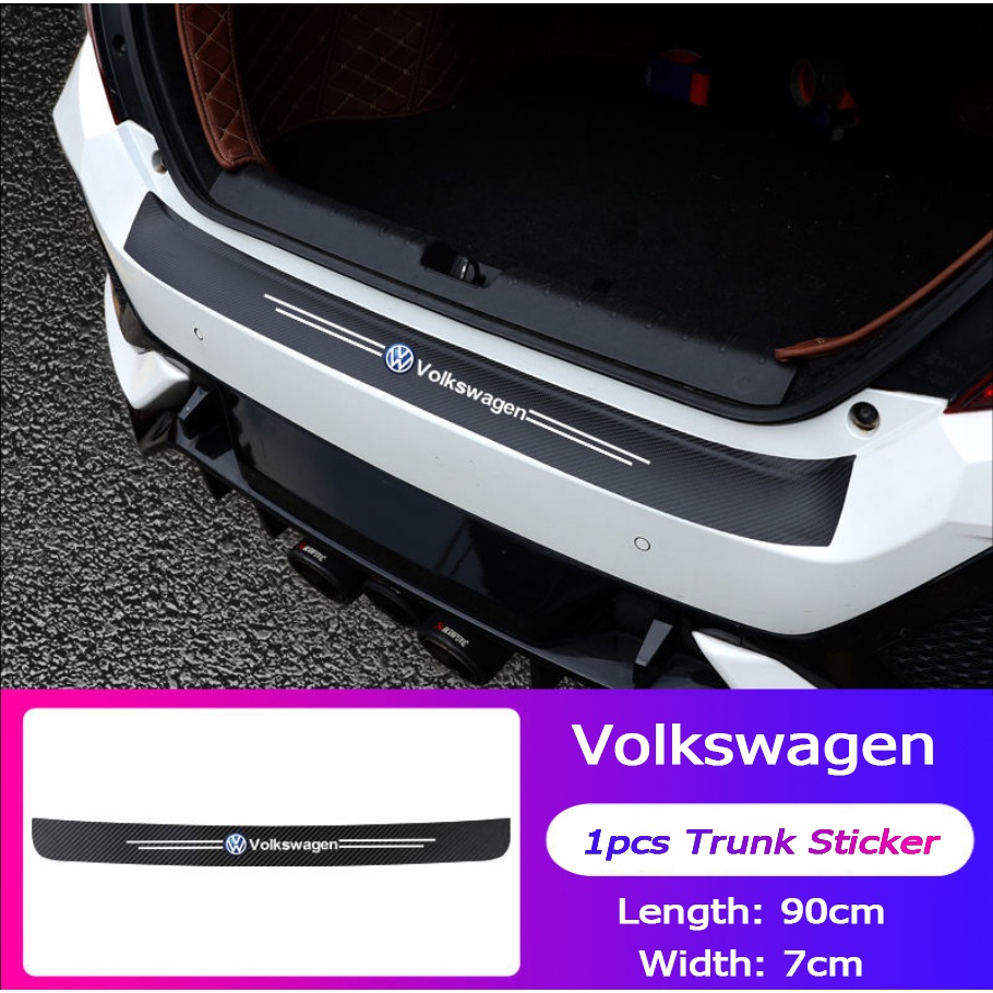 9 Pcs Stiker Pelindung Pintu Mobil Bahan Kulit Serat Karbon Untuk Volkswagen Vw Polo Golf R Line Passat Tiguan Gti Cc