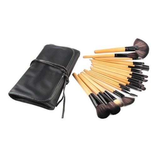 Makeup Brush 24 Set - Kuas Make up Set 24 pcs wooden handle F001