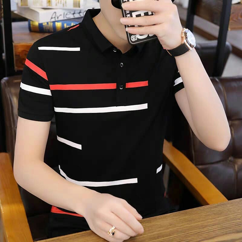 ZP Baju Kerah Pria lengan Pendek Casual Kaos Polo Wangky June Terbaru