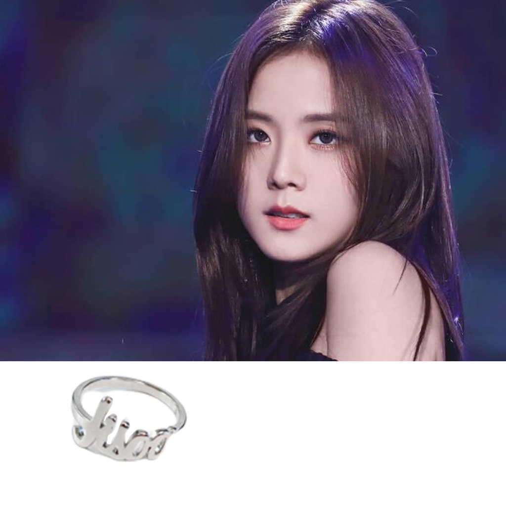 Hu Hu Hu Hu Hu Alat Bantu Pasang Kacamata♡ Cincin Desain Tulisan Blackpink Bahan Alloy Untuk Unisex