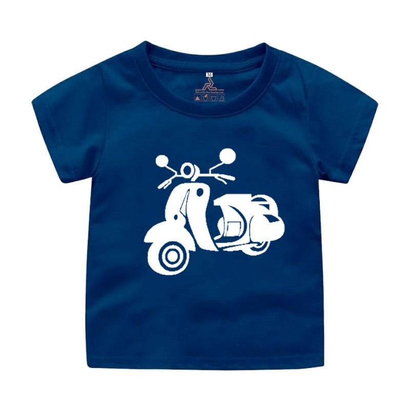 Atasan Kaos Baju Anak Anak Laki dan Perempuan Unisex Baju Anak Motif Scooter Vespa Kaos Dsitro Anak Sablon DTF Umur 2 3 4 5 6 7 8 9 Tahun Uxlo Fashion