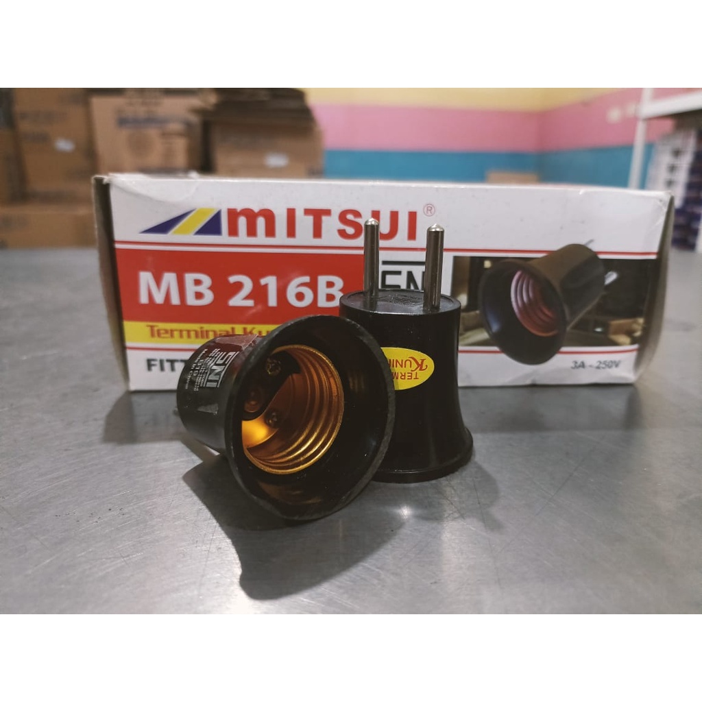 Fitting Lampu Colok Mitsui MB 216B Terminal Kuningan Type E27 Original