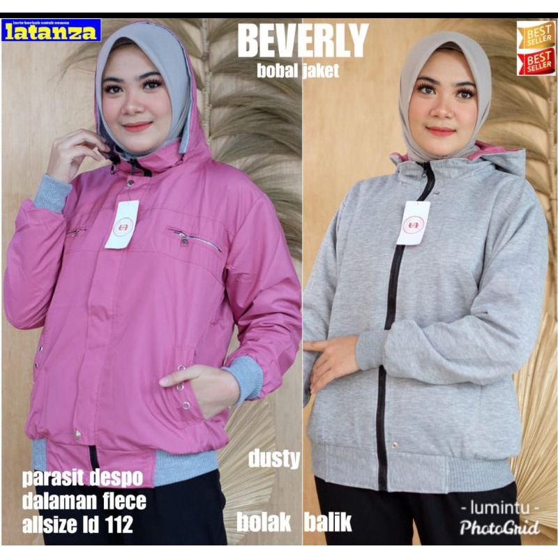 Hoodie Jacket Wanita Kekinian Bahan Parasut Bolak Balik Hoodie Lepasan