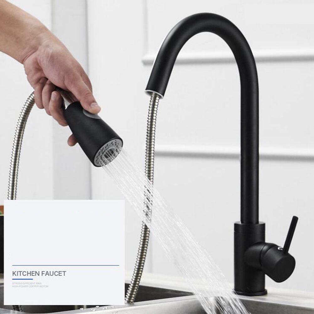 Sink Brushed Nickel Mixer Pull Out Single Hole Sprayer Swivel