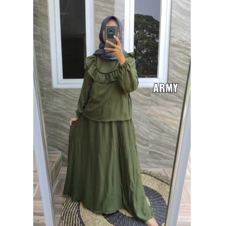 SETELAN ROK RAYON POLOS / SETELAN ROK POLOS RUFFLE / SETELAN ROK WANITA / SETELAN ROK MUSLIM