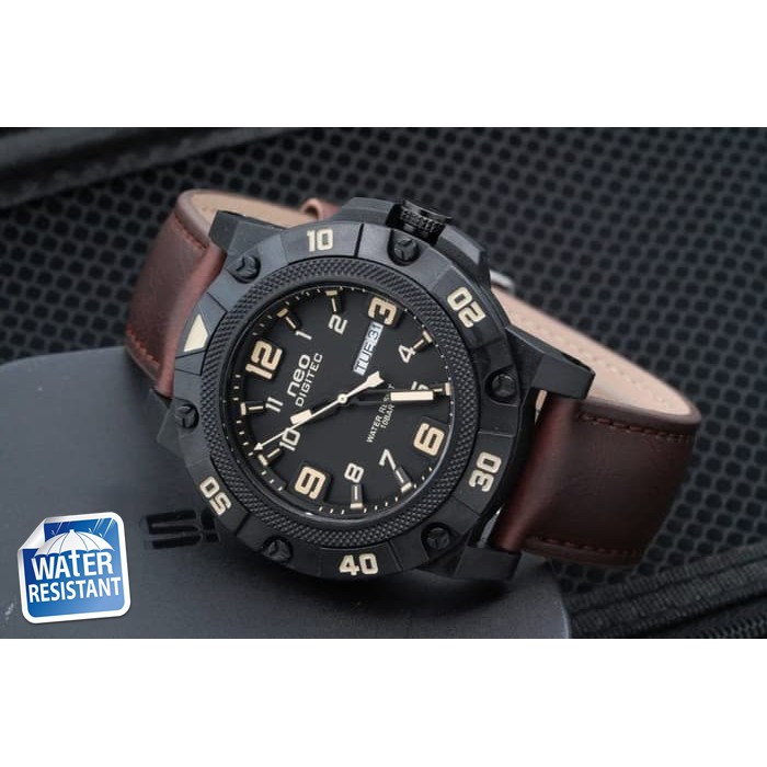 Jam Tangan Pria / Cowok Digitec Neo Original Leather Dark Brown Army