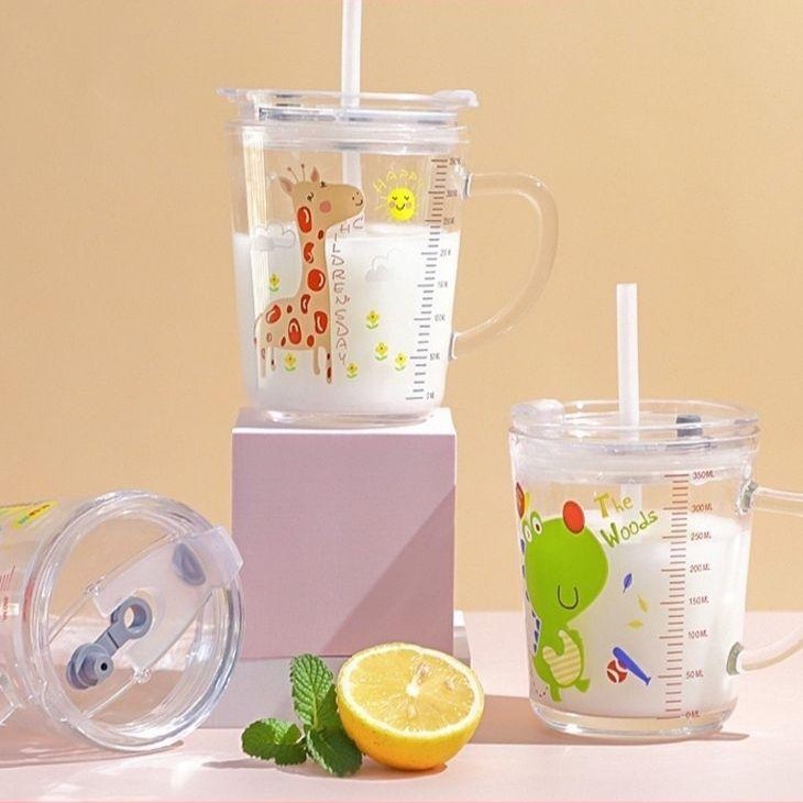 Gelas Kaca Straw Aesthetic - mug sedotan estetik lucu mermaid unicorn