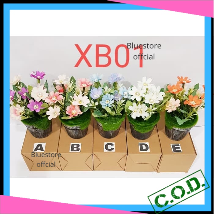 Bunga Hias Plastik Pot Mini Dinding Murah Minimalis Tanaman Palsu Aesthetic Pajangan Hiasan Dinding 