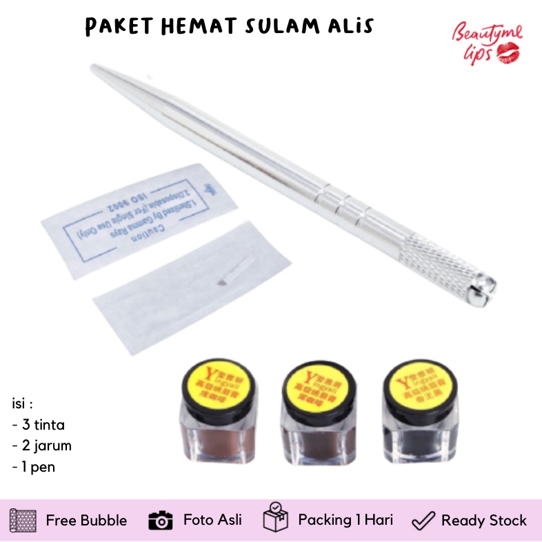 Paket Hemat sulam alis / Pen Microblading Kits Set Manual Pen Needles Ink New / Paket Sulam Alis / Paket Sulam Bibir