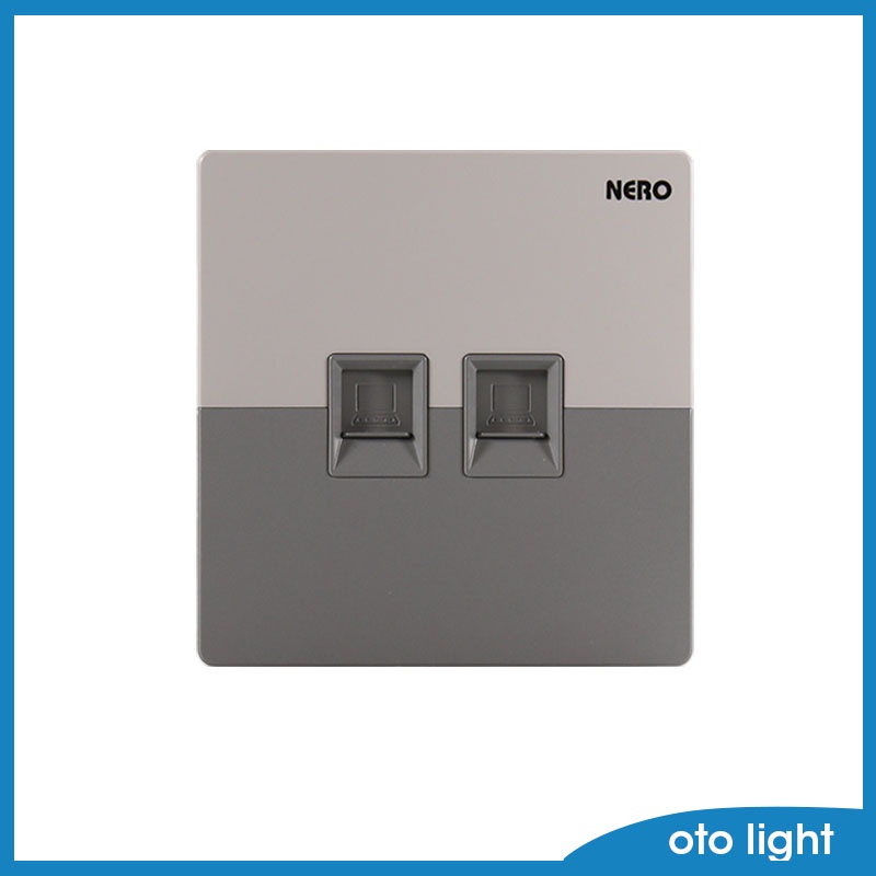 Saklar Data CAT6 2 Gang Daytona Silver - Z4PCA2 - S