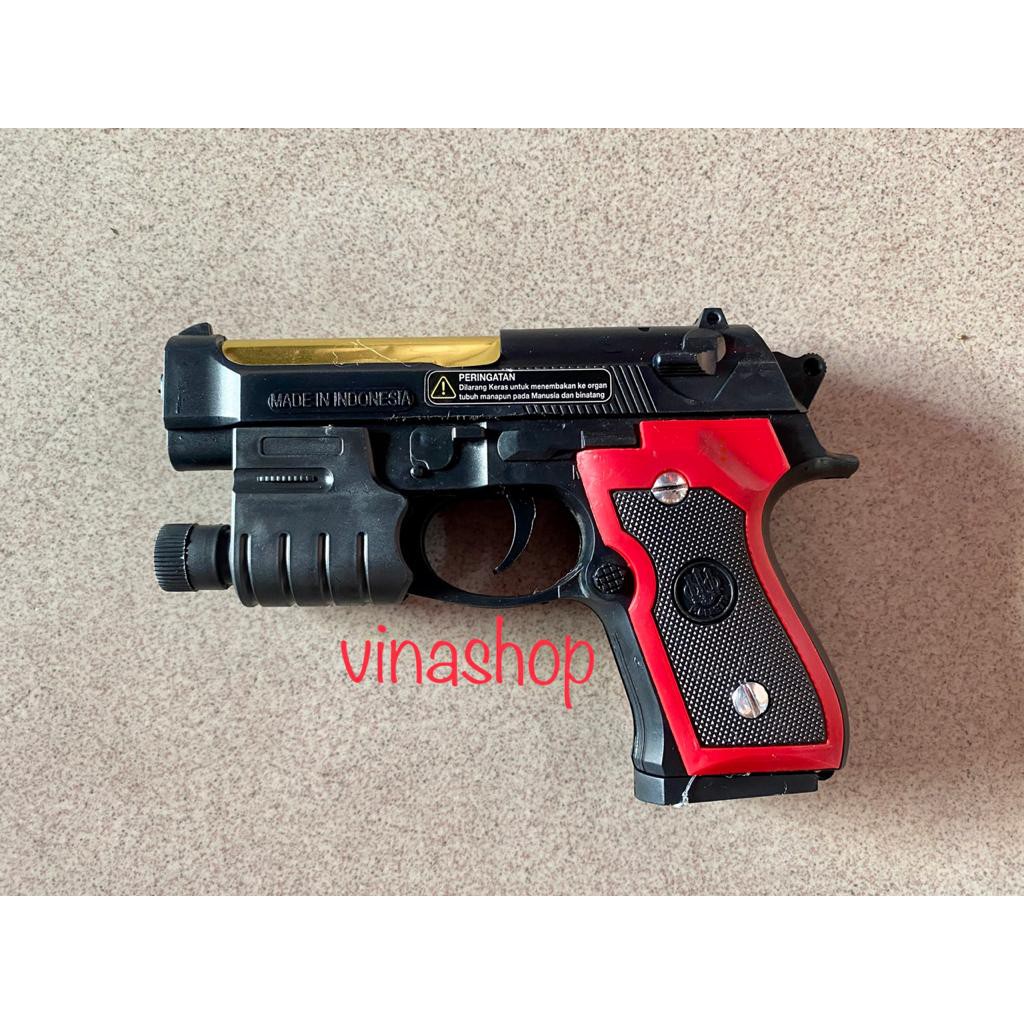 Mainan Pistol Pistolan Kokang Peluru Azurri Azzuri Laser