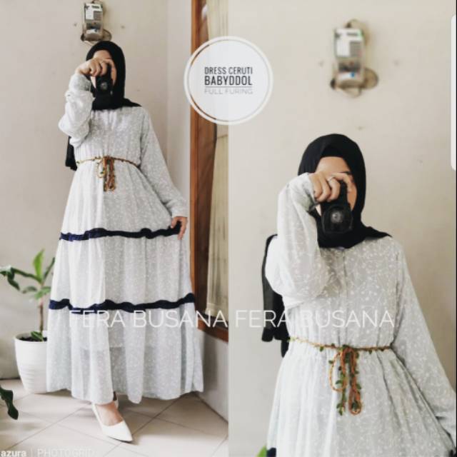 Gamis bunga ceruty