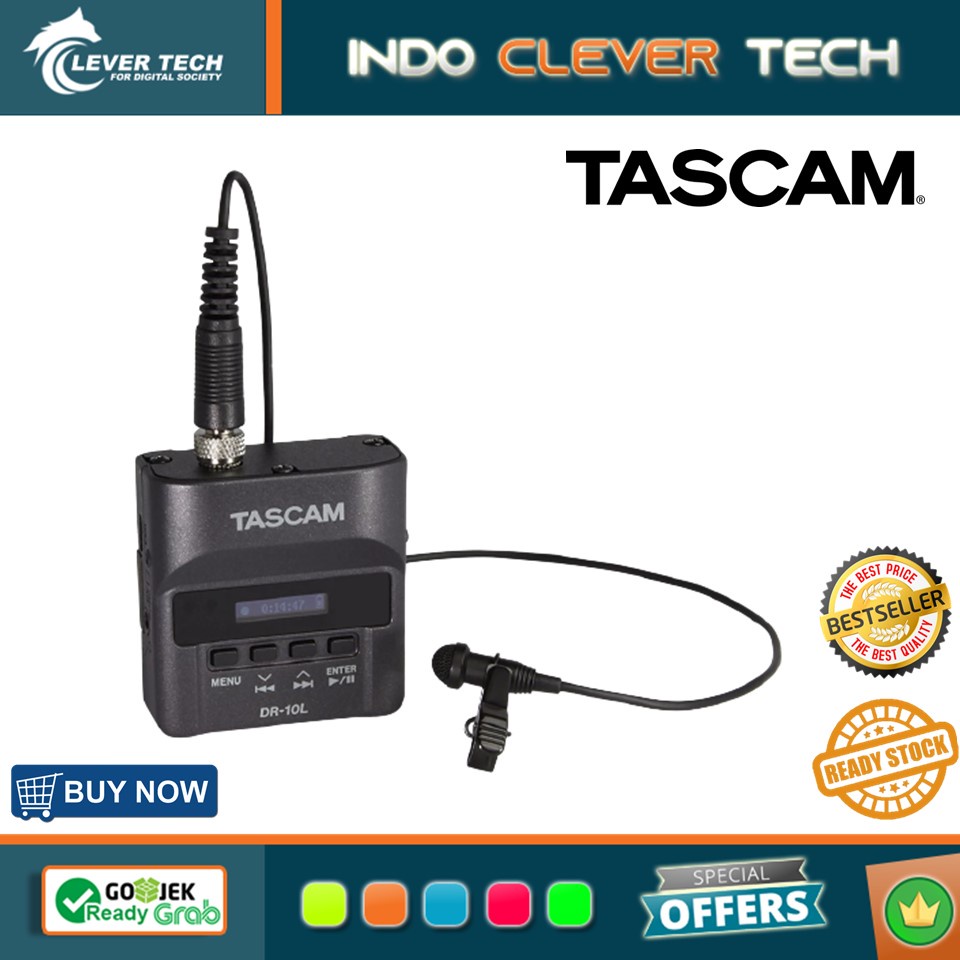 Tascam DR-10L Portable Digital Audio Recorder with Lavalier Microphone